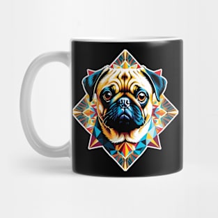 Colorful Geometric Pug Mug